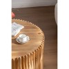 Sapphtopaz Modern Coffee Table Embossed Pattern Design Center Coffee Table Retro Side Table for Living Room, Bedroom, Natural - 3 of 4