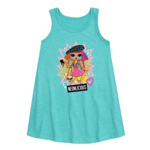 Girls' - LOL Surprise! - Neonlicious Graphic Sleeveless Aline Dress - 1 of 3