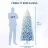 Pre-Lit Snow Flocked Pencil Christmas Tree, Gradient Lights, Foldable Metal Base, Lighted Holiday Decor - 2 of 4