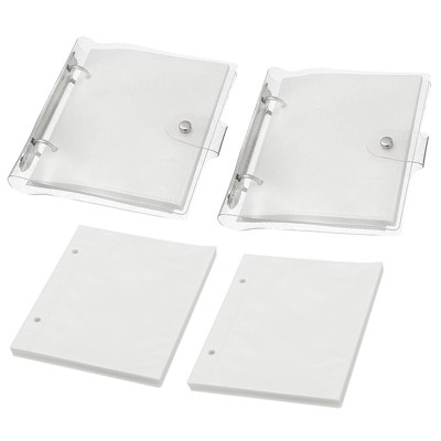Unique Bargains PU Material Waterproof Refillable Transparent Cover Photo Album with 100 Pockets 2 Pcs