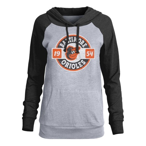 MLB Baltimore Orioles Women's Lightweight Bi-Blend Hooded T-Shirt - XS