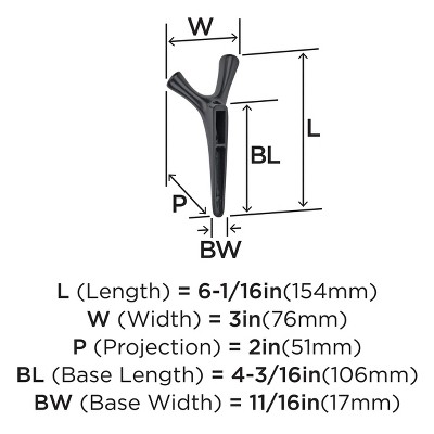 Matte Black Double Prong Decorative Wall Hook