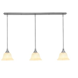 Toltec Lighting Any 3 - Light Chandelier in  Brushed Nickel with 7" Italian Marble Shade - 1 of 1