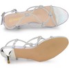 Allegra K Women's Rhinestone Strappy Slingback Stiletto Heel Sandals - 4 of 4