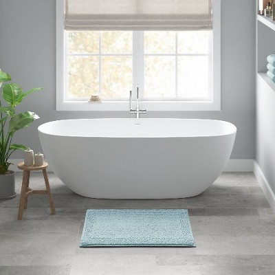 Kumasinova Plush Cotton Bathroom Rug, 3000 GSM Reversible Bath Rug, Tufted Washable Rug, Non-Slip Area Rug, Door Mat