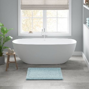 Kumasinova Plush Cotton Bathroom Rug, 3000 GSM Reversible Bath Rug, Tufted Washable Rug, Non-Slip Area Rug, Door Mat - 1 of 4