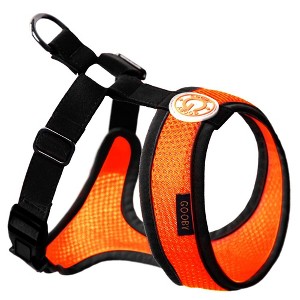 Gooby Freedom Harness II, Choke Free Mesh Harness for Small Dogs with Microsuede Straps, Orange, Small - 1 of 1