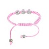 Children's Crystal Beaded Cord Bracelet, Pink - 2 of 2