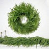26 Inch Norfolk Pine Wreath Large Artificial Green Wreath for Front Door Walls Porches Farmhouse Holiday Decor Indoor Outdoor - 3 of 4