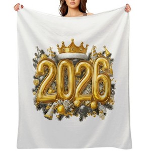 FIONECA 2026 Christmas New Year Flannel Blanket, Extra Warm, Heart Design, Four Sizes, Excellent Housewarming Gift, For Sofa, Gathering - 50"¡Á60" - 1 of 1