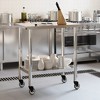 vidaXL Kitchen Work Table with Wheels 32.5"x21.7"x33.5" Stainless Steel - 3 of 4