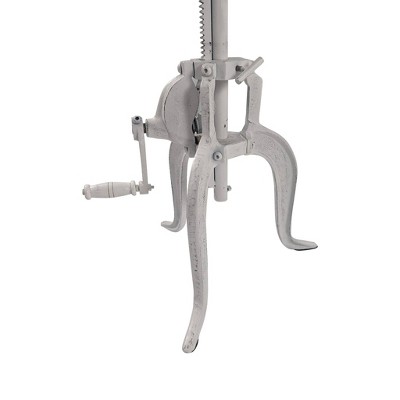 Regan Adjustable Whitewash Mango Wood and Cast Iron Accent Table