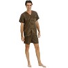 ADR Mens Satin Pajamas, Short V-Neck Pj Set - 2 of 3