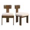 JUJABU Upholstered Fabric Dining Chairs Set of 2, with Beige Seating Solid Rubber Wood Legs, 330 LBS Weight Capacity - 2 of 4