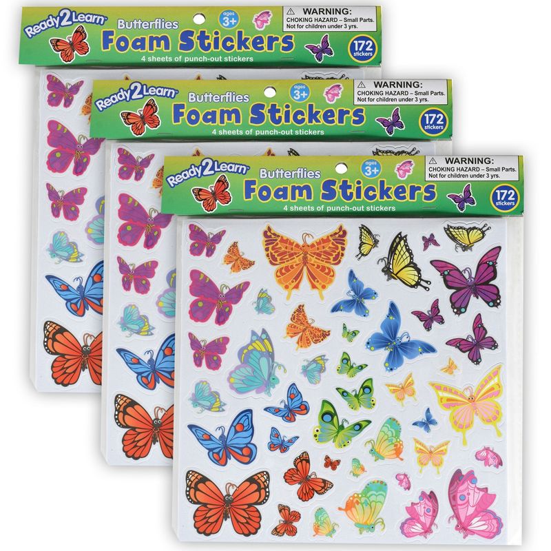 READY 2 LEARN™ Foam Stickers - Butterflies - 172 Per Pack - 3 Packs, 1 of 5