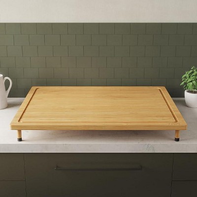 Prosumer's Choice Bamboo Solid Cutting Board with Silicone Feet - Beige