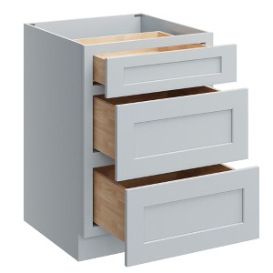 CASAINC 24 in. W x 24 in. D x 34.5 in. H Base Kitchen Cabinet with 3 Soft-Close Drawers – RTA Plywood Cabinets - 1 of 4