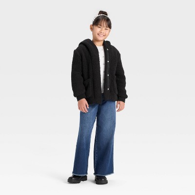 Cat & Jack Girls' Faux Shearling Jacket - Cat & Jack™ Light Brown M — фото 3