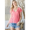 Slickblue Casual V Neck Short Sleeve Top, Comfortable Fit, Women’s Blouse, Versatile Look, Ivory, S - 3 of 4