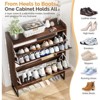 Karl Home 2 Flip Drawers Walnut Fluted Door 31.5in. W Shoe Cabinet - 4 of 4