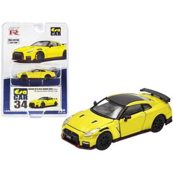 2020 Nissan GT-R (R35) Nismo RHD (Right Hand Drive) Yellow with Carbon Top Ltd Ed 1200 pcs 1/64 Diecast Model Car by Era Car