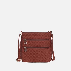 MKF Collection Lainey Solid Quilted Cotton Crossbody by Mia K - Brown - 1 of 4