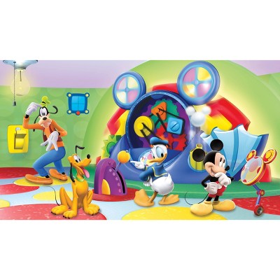 6'x10.5' Mickey and Friends Clubhouse Capers Chair Rail Prepasted Mural Ultra Strippable - RoomMates