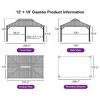 PURPLE LEAF Outdoor Hardtop Gazebo for Patio Galvanized Steel Double Roof Permanent Canopy Teak Finish Aluminum Frame Pavilion Gazebo with Netting - 2 of 4