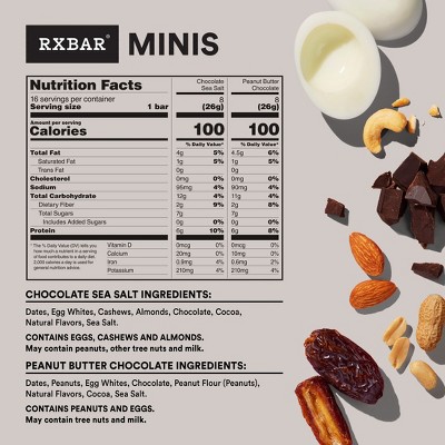 RXBAR Minis Chocolate Sea Salt & Peanut Butter Chocolate Protein - 14.6oz/16ct