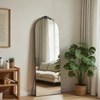 65"x24" Arched Black Full-Body Mirror, Wood Framed Full-length Mirror with Stand, Vanity Mirror for Bathroom, Bedroom Entryway, Living/Dressing Room - 2 of 4