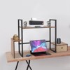 YIYIBYUS 2 Tier Countertop Hutch Display Shelf Desk Hutch Storage Organizer for Office Home - 2 of 4