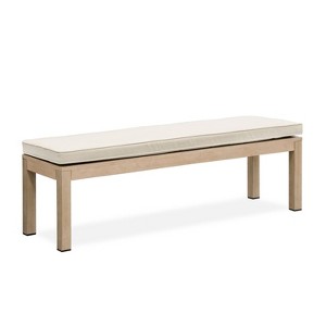 Greemotion 57" Bordeaux Metal Outdoor Patio Dining Bench: Aluminum Frame, Beige Cushions, UV & Water-Resistant - 1 of 4
