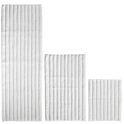 mDesign Soft Cotton Spa Mat Rug for Bathroom, Varied Sizes, Set of 3 - White