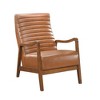 Faux Leather Upholstered Modern Accent Chair with Channel Stitched, Attached Back and Seat Cushions, Foam Padding - 2 of 4