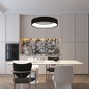 BAOURE Modern 1 Ring Chandelier Dimmable LED Black Chandeliers 23.62in Round Pendant Light for Dining Room Kitchen Island Living Room Bedroom - 2 of 4