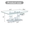 NicBex 47.2Inch Modern Rectangular Dining Table with Glass Tabletop for Kitchen,Meeting Living Room - 3 of 4