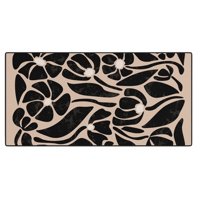 DorisciciArt Mid Century Modern Floral F Desk Mat - Deny Designs