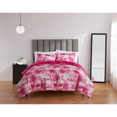 2pc Twin/Twin XL Carson Printed Comforter & Sham Set Fuchsia - Refinery29