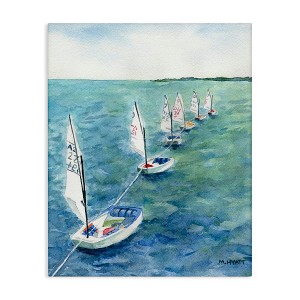 Stupell Industries Sail Boats Floating in a Row Coastal Landscape Canvas Art - 1 of 4
