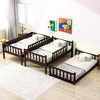 Whisen Triple Twin Size Rubber Wood Detachable Bunk Bed with Ladders and Guardrails - 2 of 4
