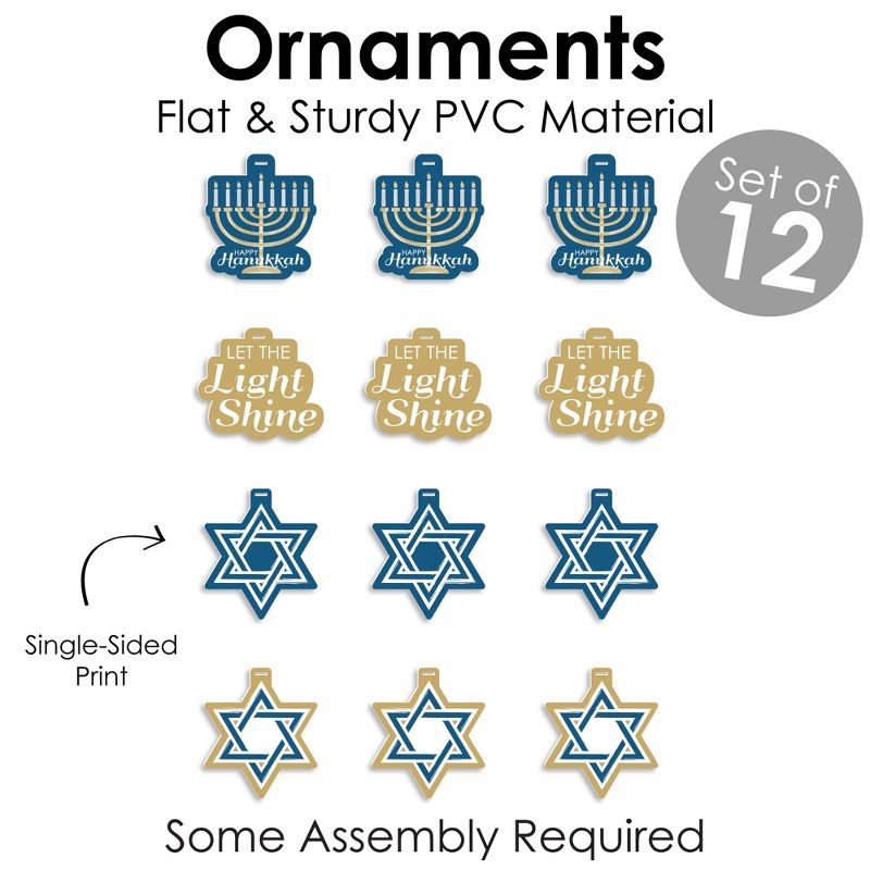 Big Dot of Happiness Happy Hanukkah - Chanukah Holiday Decorations - Tree Ornaments - Set of 12, 5 of 9