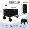 Heavy Duty Utility Beach Wagon Cart - Collapsible Wagon Beach with All Terrain Wheels, Extra Long Wagon Cart Foldable, Cup Holders for Sand - 3 of 4