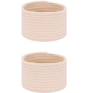 REGALWOVEN Home Decor Woven Shelf Closet Storage Bin for Putting Blankets Towels 2 Pcs - 1 of 4