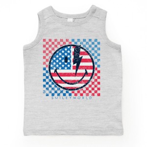 The Juniper Shop SmileyWorld Patriotic Checkered Lightning Toddler Tank - 1 of 4