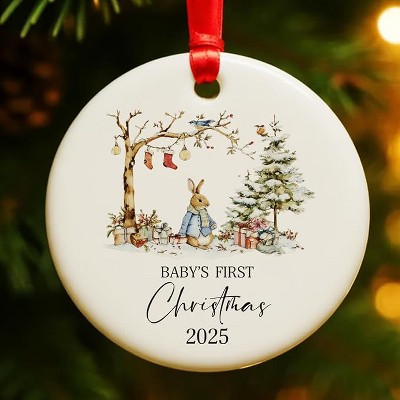 Lomsoe Babys First Christmas Ornament 2025 Boy,Bunny Newborn Baby Ornament Gifts for Christmas Tree Decor Christmas Tree Ornament Christmas Gift