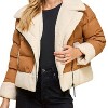 Women's faux-shearling Trim Padded Puffer Jacket - TCEC - 4 of 4