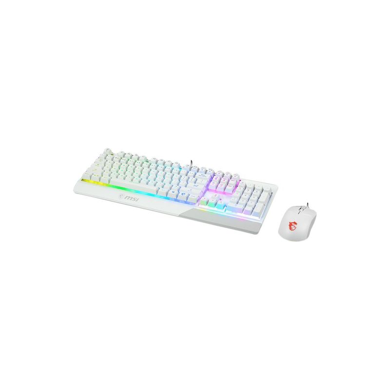 MSI Vigor GK30 White Gaming Keyboard - USB Plunger Cable Keyboard - White - USB Cable Mouse - Optical - 5000 dpi, 1 of 7