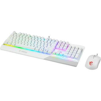 MSI Vigor GK30 White Gaming Keyboard - USB Plunger Cable Keyboard - White - USB Cable Mouse - Optical - 5000 dpi