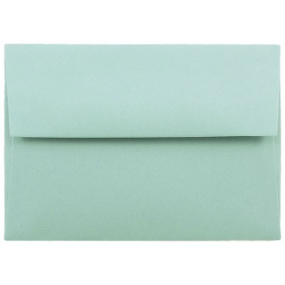 JAM Paper A2 Invitation Envelopes 4.375 x 5.75 Aqua Blue 1523981I