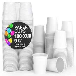 Crown Display 9 oz. Disposable Coffee Cups Paper Cups Hots Drinks/Cold Cups Durable Disposable Hot Tea Cup Disposable - 1 of 4